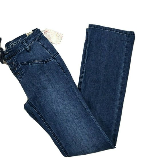 Free People Eva Lace-Up Bootcut Jeans - Picture 3 of 10